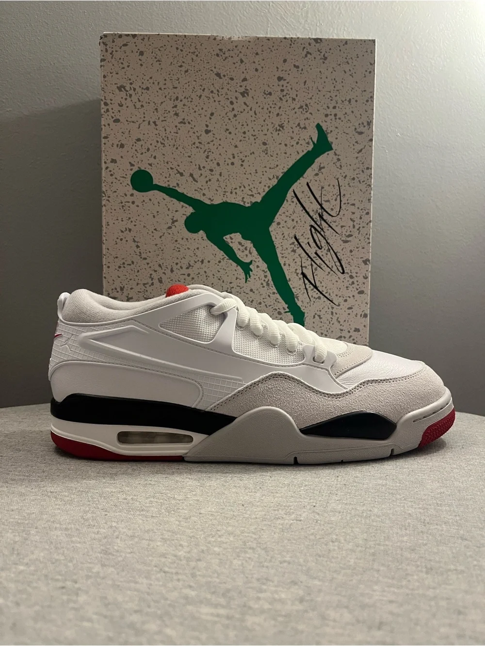 Nike Air Jordan 4 RM White Varsity Fire Red Black Mens Shoe Size 11.5 FQ7939-102